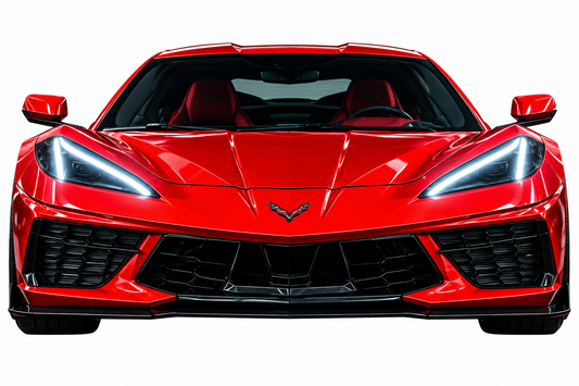 Kırmızı Corvette Tarzı UV Baskı Neon Duvar Dekoru | Pleksi Işıklı Spor Araba Tablo | Gamer Room Duvar Sanatı
