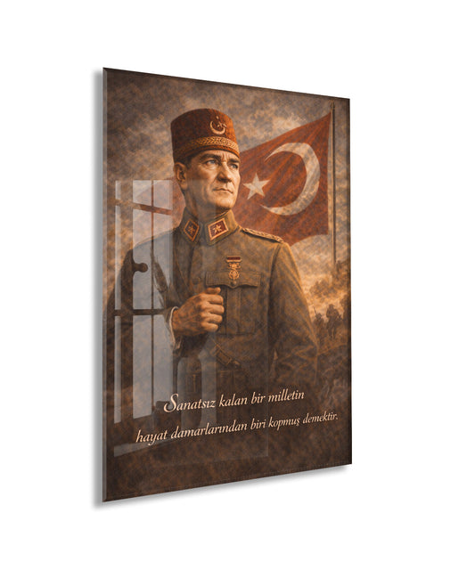 Mustafa Kemal Atatürk Cam Tablo- PeonyAta010