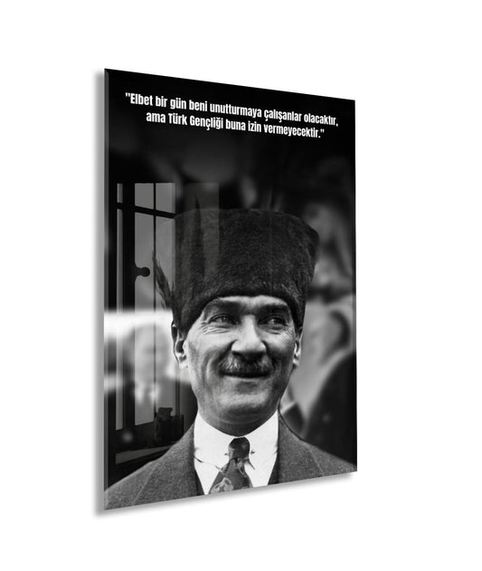 Mustafa Kemal Atatürk | Modern Cam Tablo-PeonyAta084