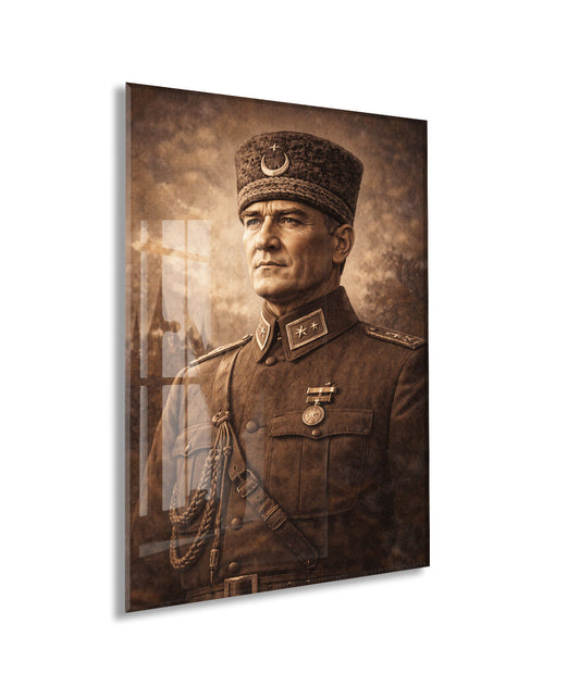Mustafa Kemal Atatürk Cam Tablo - PeonyAta029