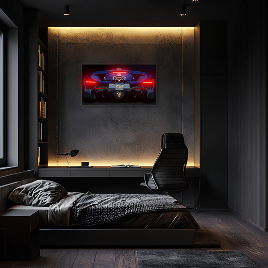 Pagani Tarzı UV Baskı Neon Duvar Dekoru | Pleksi Işıklı Süper Araba Tablo | Gamer Room Duvar Sanatı