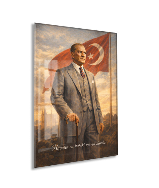 Mustafa Kemal Atatürk Cam Tablo- PeonyAta002
