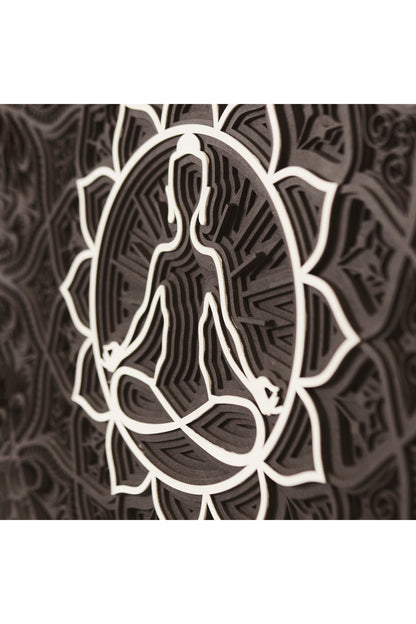Lotus Mandala Duvar Dekoru - El Yapımı 6 Katmanlı Meditasyon Temalı Ahşap Tablo