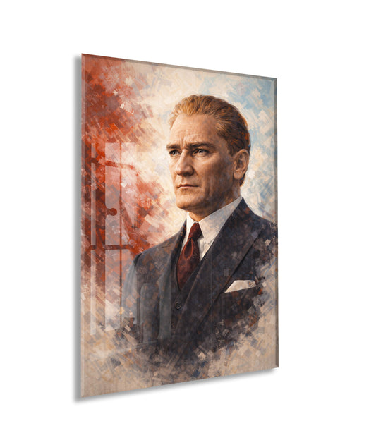 Atatürk Portresi Cam Baskı Tablo