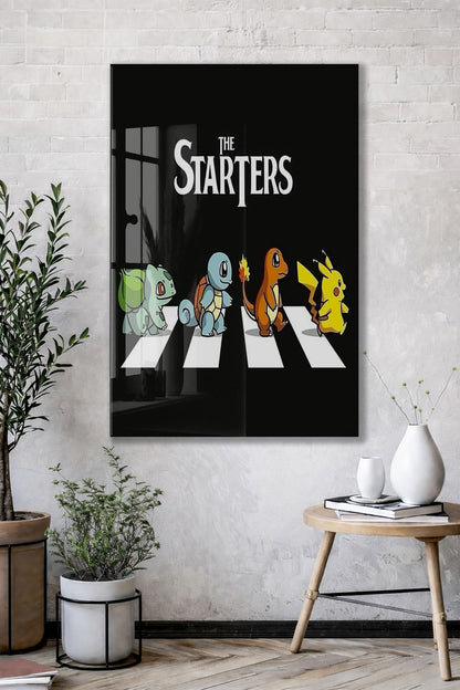 Pokemon The Starters Cam Tablo – Gamer ve Genç Odası Dekoru - Peony099