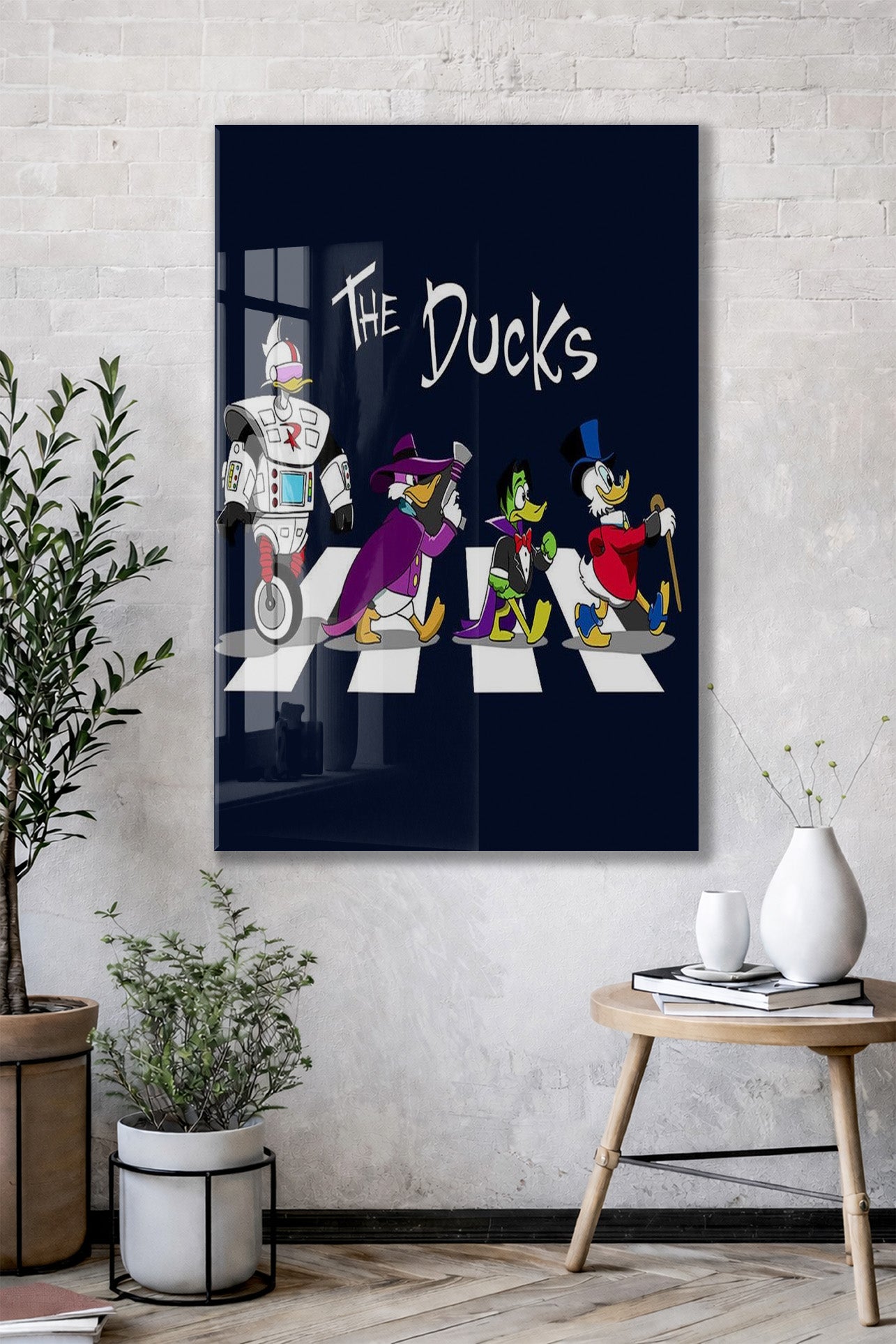 The Ducks Mizahi  Cam Duvar Tablosu – Çapraz Geçit Konseptli Karakter Tasarım-106