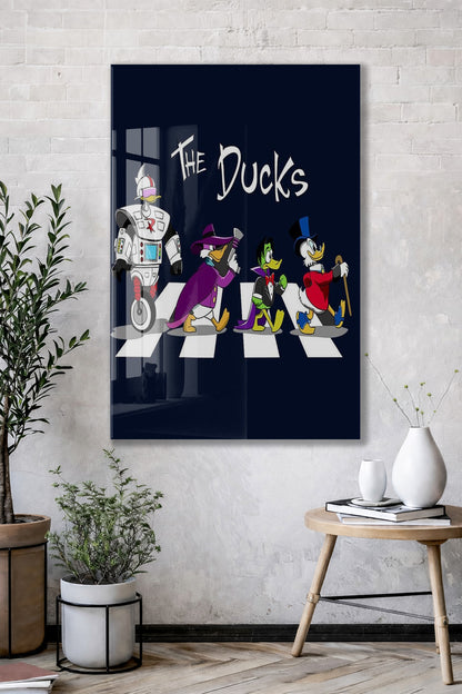 The Ducks Mizahi  Cam Duvar Tablosu – Çapraz Geçit Konseptli Karakter Tasarım-106