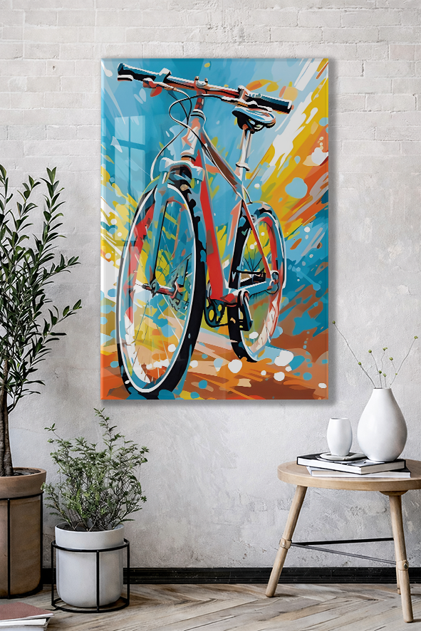 Özgürlüğe Pedal – Renkli Soyut Bisiklet Sanatı- Peony049