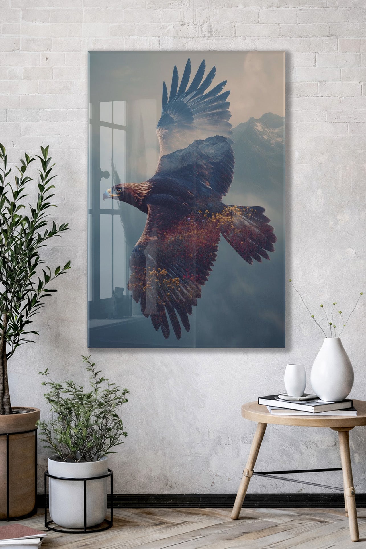 Uçan Kartal Duvar Tablosu – Dağ Manzaralı Modern Tasarım - Peony116