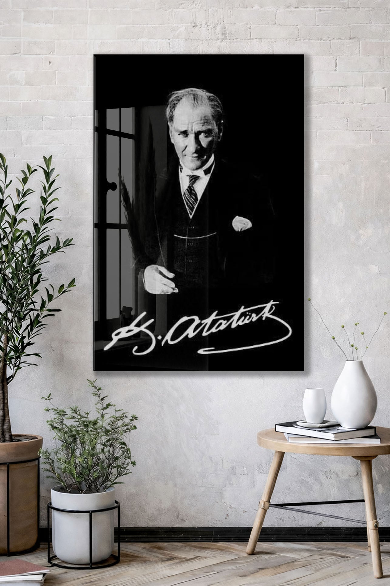 Mustafa Kemal Atatürk  | Modern Cam Tablo-PeonyAta079