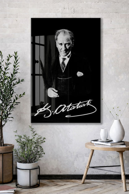 Mustafa Kemal Atatürk  | Modern Cam Tablo-PeonyAta079