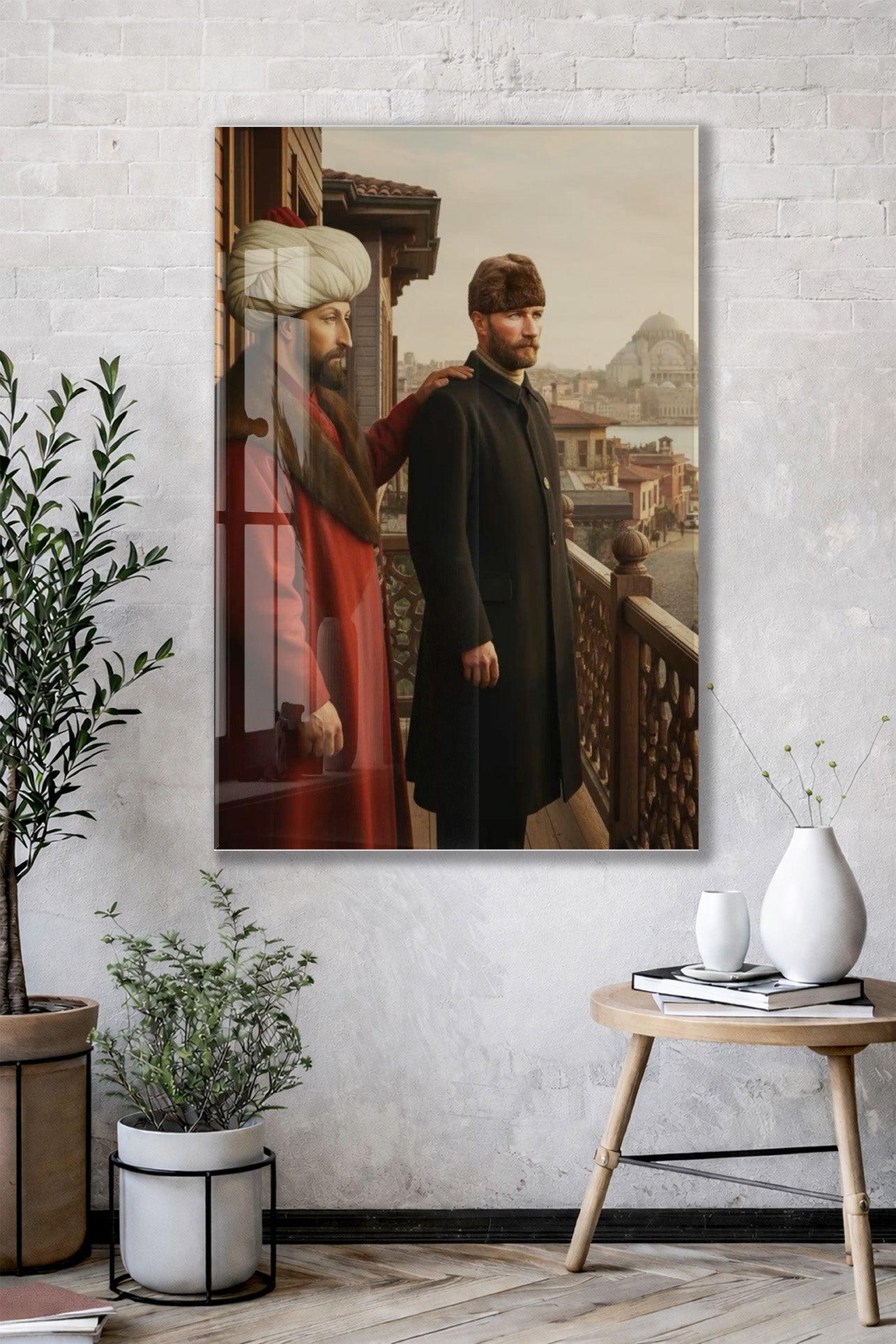 Atatürk Osmanlı’dan Cumhuriyet’e Cam Tablo – Tarihsel Geçiş ve Liderlik Temalı Cam Duvar Tablosu -PeonyAta064