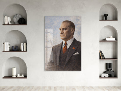 Mustafa Kemal Atatürk Cam Tablo - PeonyAta026