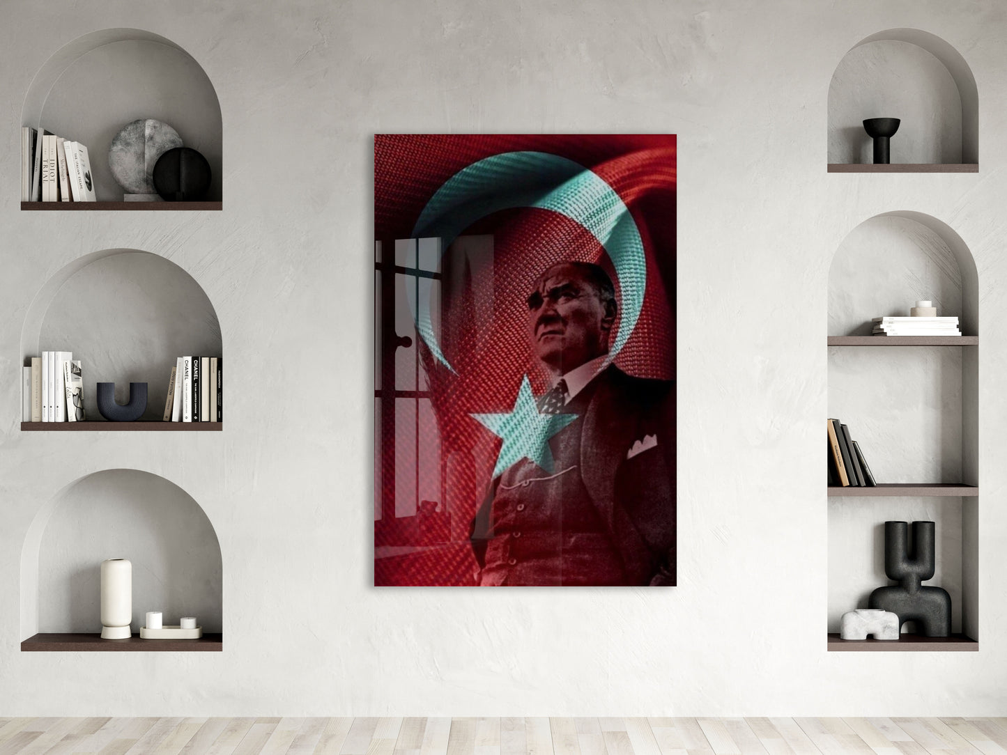 Mustafa Kemal Atatürk  | Modern Cam Tablo-PeonyAta104