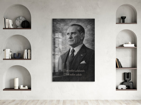 Mustafa Kemal Atatürk Cam Tablo- PeonyAta009