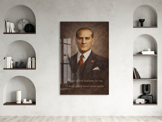 Mustafa Kemal Atatürk Cam Tablo - PeonyAta014
