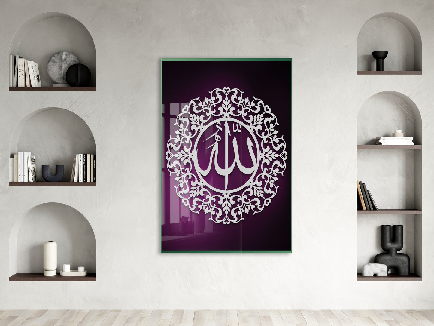 Allah Yazılı İslami Cam Tablo- PeonyDini024