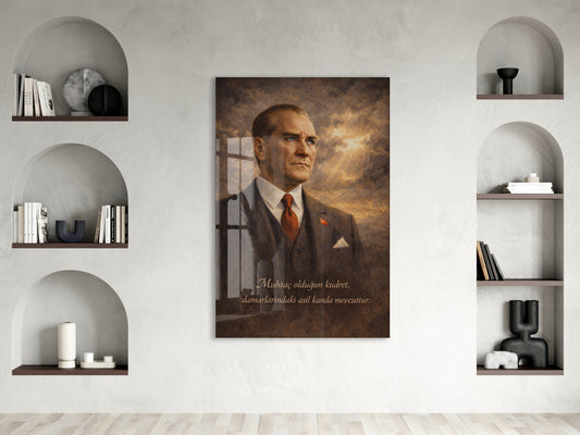Mustafa Kemal Atatürk Cam Tablo- PeonyAta008