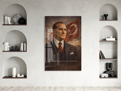 Mustafa Kemal Atatürk Cam Tablo- PeonyAta006