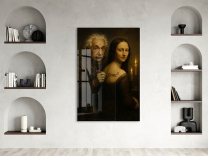 Modern Rönesans Cam Tablo – Bilimsel ve Sanatsal Duvar Dekoru - Peony090