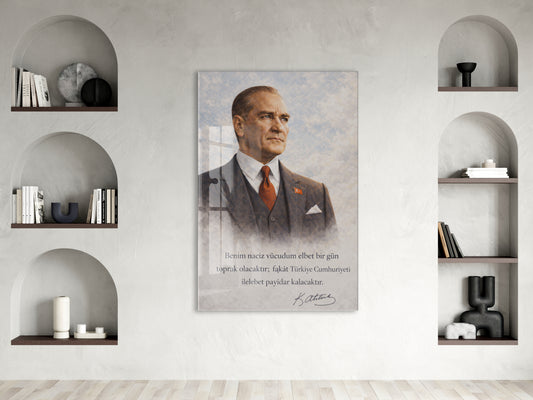 Mustafa Kemal Atatürk Cam Tablo - PeonyAta021