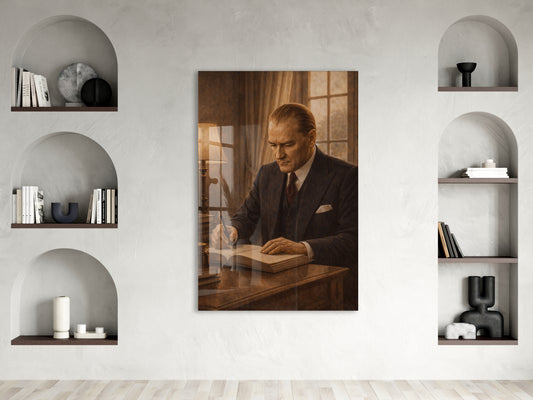 Mustafa Kemal Atatürk Cam Tablo - PeonyAta027