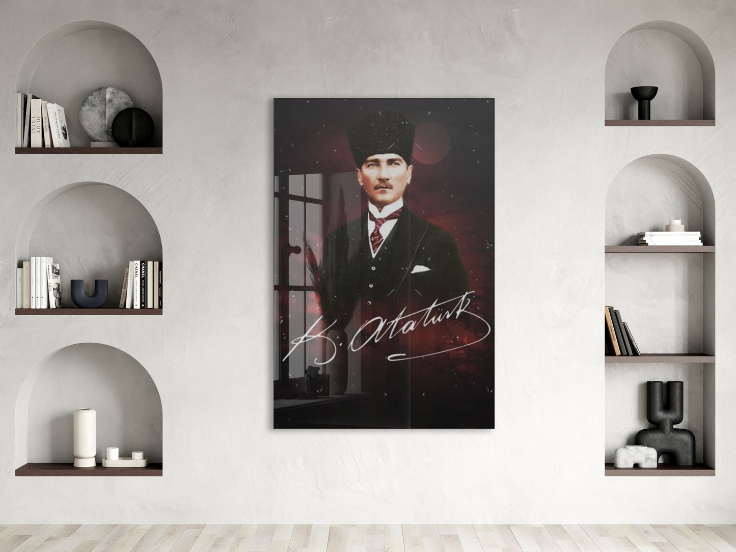 Mustafa Kemal Atatürk  | Modern Cam Tablo-PeonyAta086