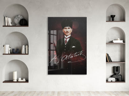 Mustafa Kemal Atatürk  | Modern Cam Tablo-PeonyAta086