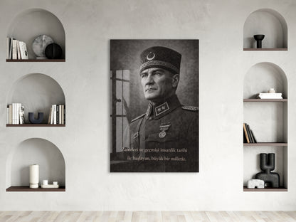 Mustafa Kemal Atatürk Cam Tablo - PeonyAta020