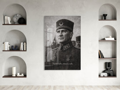 Mustafa Kemal Atatürk Cam Tablo - PeonyAta019