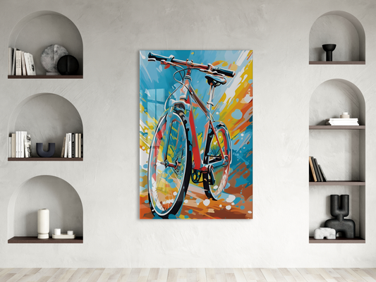 Özgürlüğe Pedal – Renkli Soyut Bisiklet Sanatı- Peony049