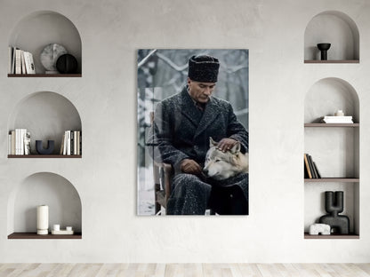 Mustafa Kemal Atatürk  | Modern Cam Tablo-PeonyAta100