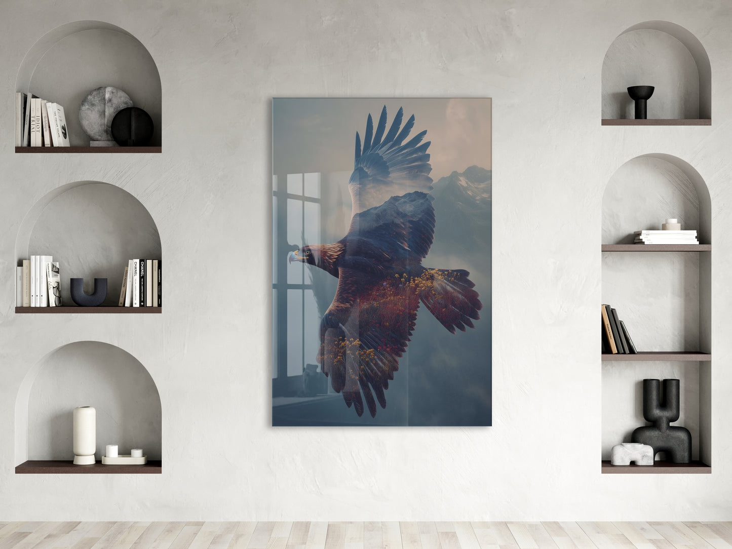 Uçan Kartal Duvar Tablosu – Dağ Manzaralı Modern Tasarım - Peony116