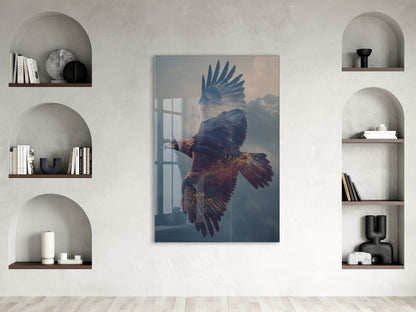 Uçan Kartal Duvar Tablosu – Dağ Manzaralı Modern Tasarım - Peony116