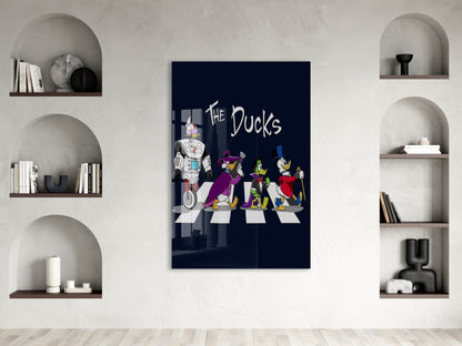 The Ducks Mizahi  Cam Duvar Tablosu – Çapraz Geçit Konseptli Karakter Tasarım-106
