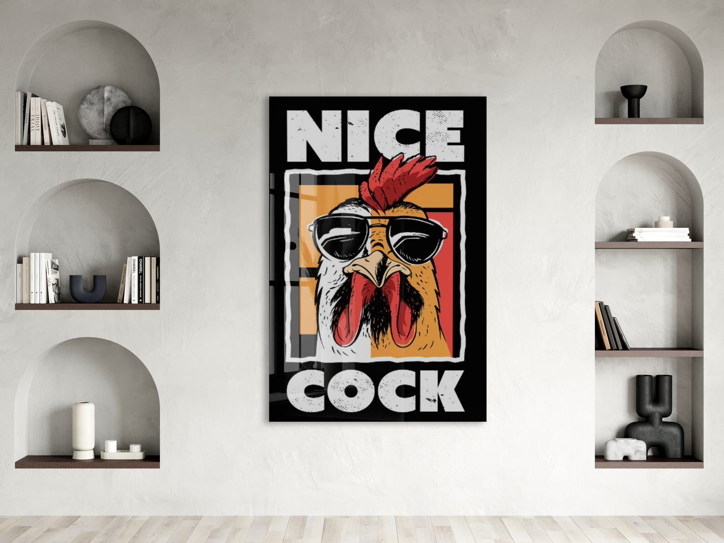 Pop Art Horoz Cam Tablo – Genç Odası ve Bar Dekoru - Peony094