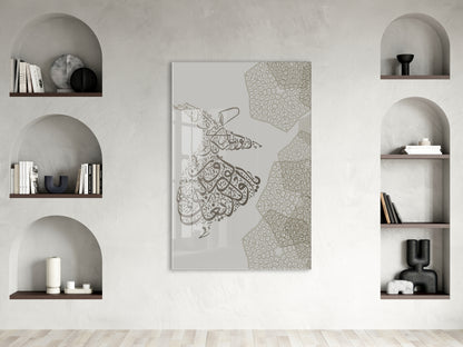 Semazen İslami Cam Tablo - PeonyDini041