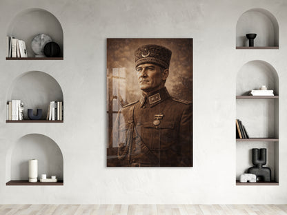Mustafa Kemal Atatürk Cam Tablo - PeonyAta029