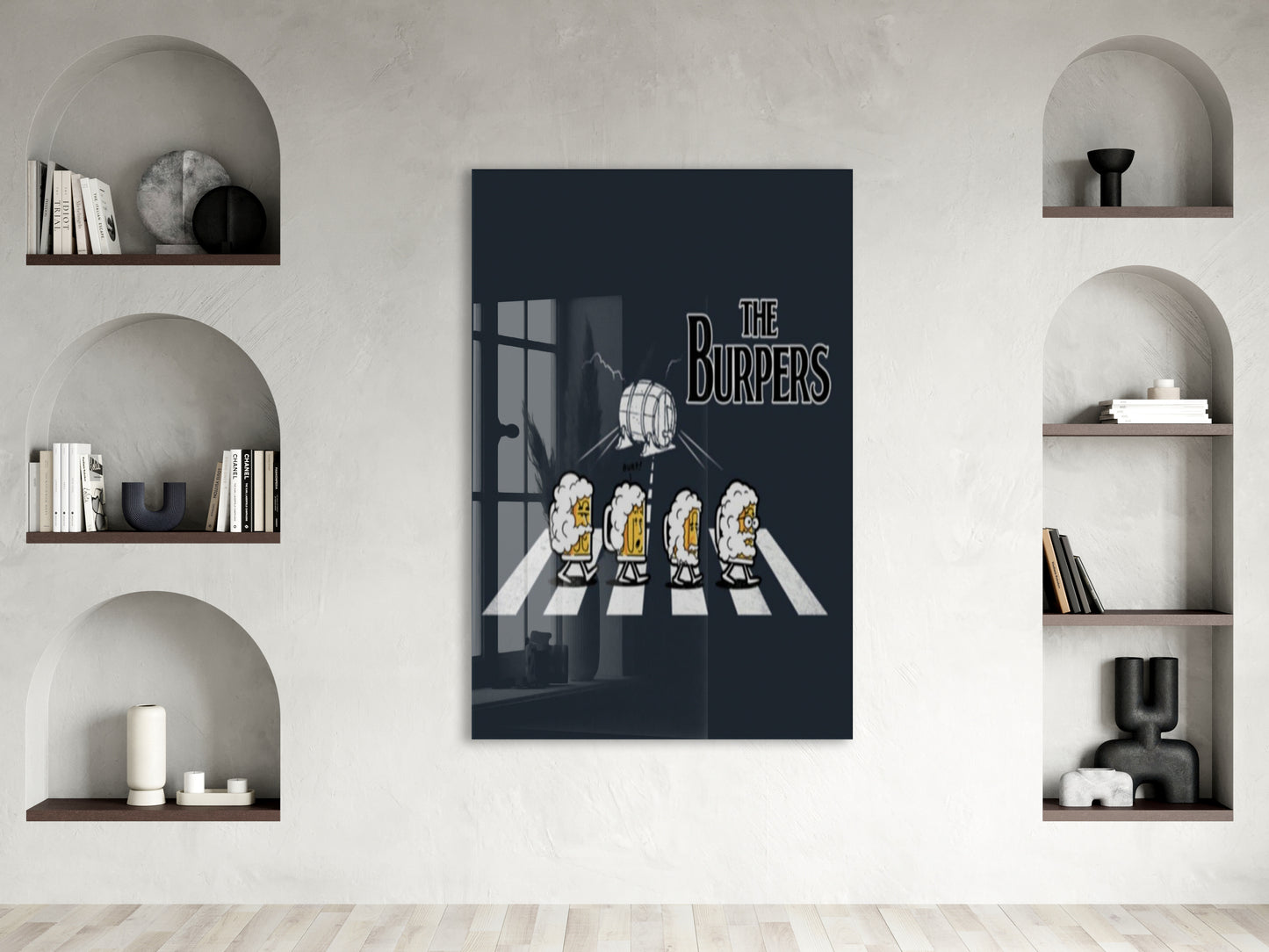 The Burpers Mizahi Duvar Tablosu – Bira Temalı Yaya Geçidi Parodi Tasarım- Peony105