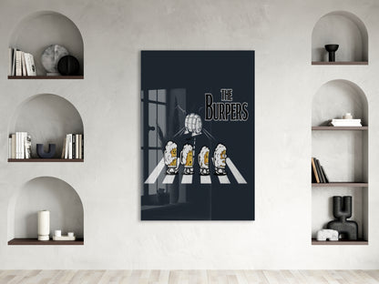 The Burpers Mizahi Duvar Tablosu – Bira Temalı Yaya Geçidi Parodi Tasarım- Peony105