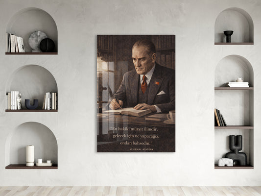 Mustafa Kemal Atatürk Cam Tablo - PeonyAta023