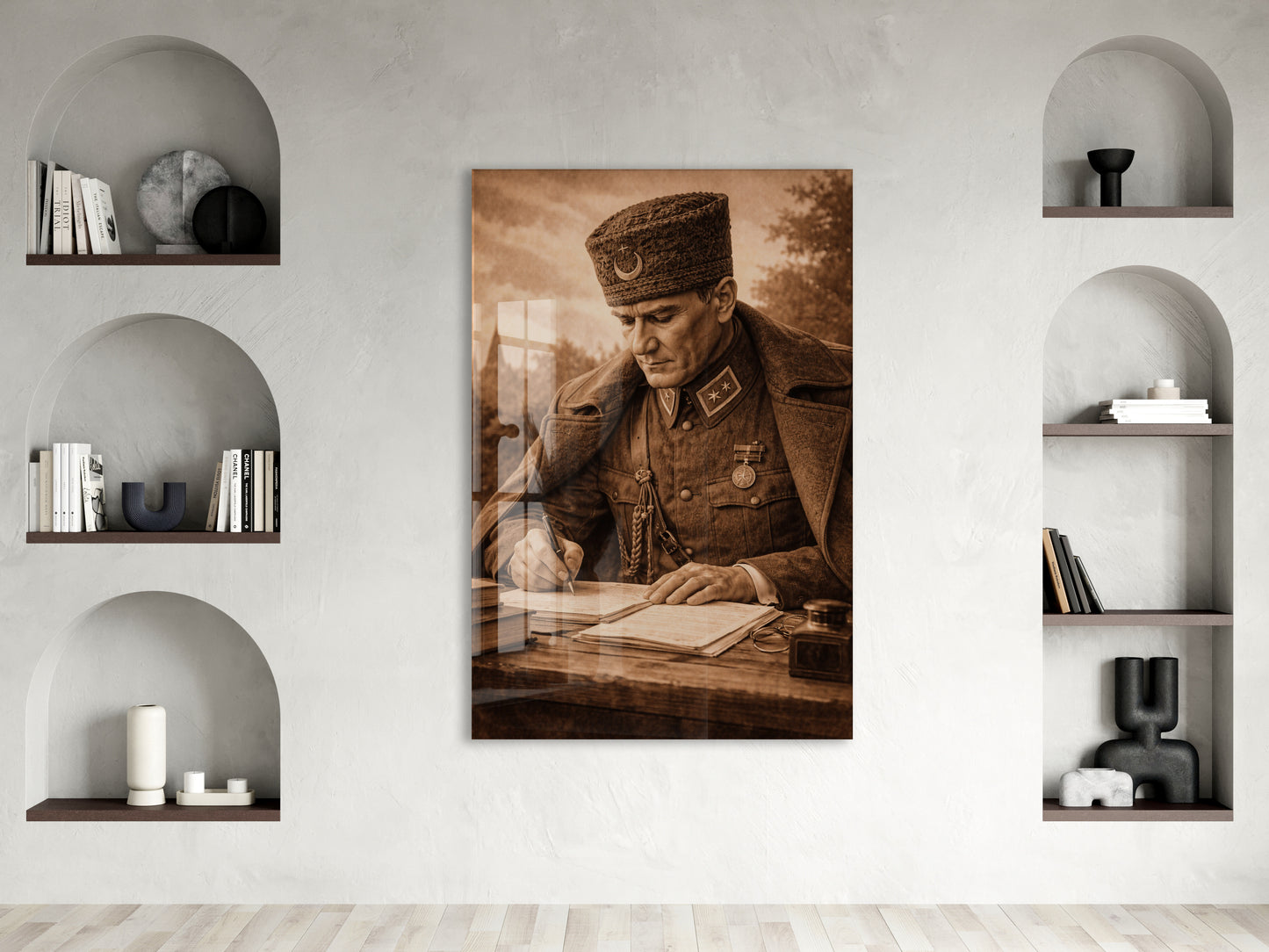 Mustafa Kemal Atatürk Cam Tablo - PeonyAta030