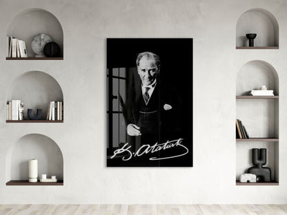 Mustafa Kemal Atatürk  | Modern Cam Tablo-PeonyAta079
