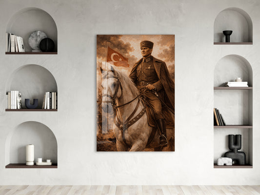 Mustafa Kemal Atatürk Cam Tablo - PeonyAta035