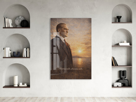 Mustafa Kemal Atatürk Cam Tablo - PeonyAta018