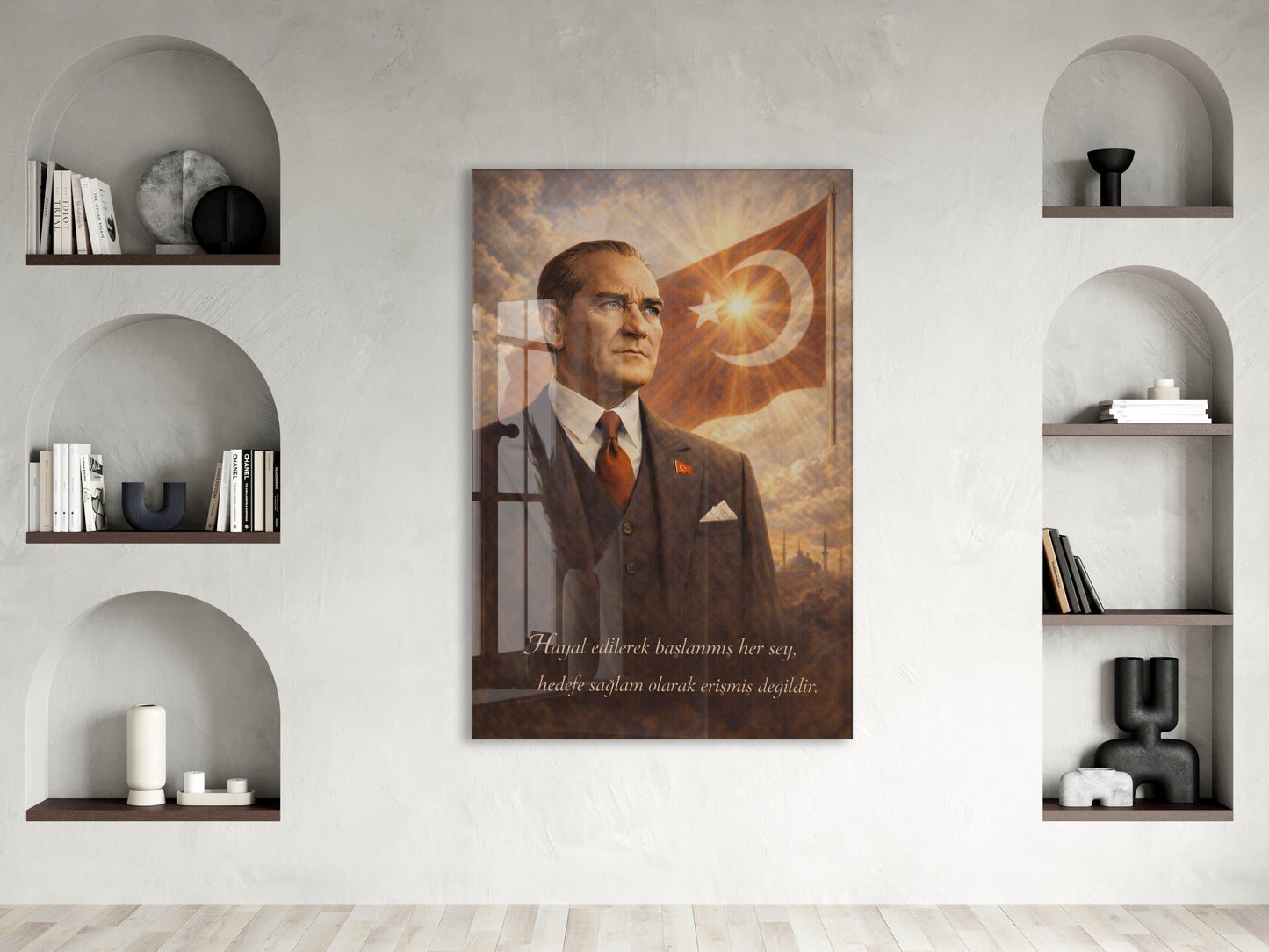 Mustafa Kemal Atatürk Cam Tablo - PeonyAta015