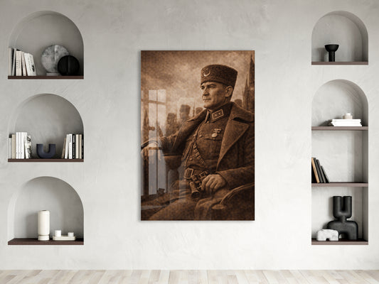 Mustafa Kemal Atatürk Cam Tablo - PeonyAta032