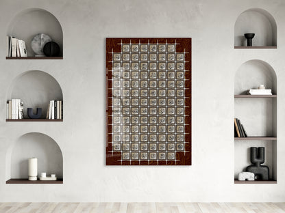 Esmaül Hüsna Cam Tablo | 99 İsimli İslami Hat Sanatı, Klasik Desenli Premium UV Baskı Temperli Cam Duvar Dekoru - PeonyDini0101