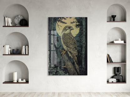 Gece Ormanında Yırtıcı Kuş Poster – Doğa ve Vahşi Yaşam Dekoru - Peony114