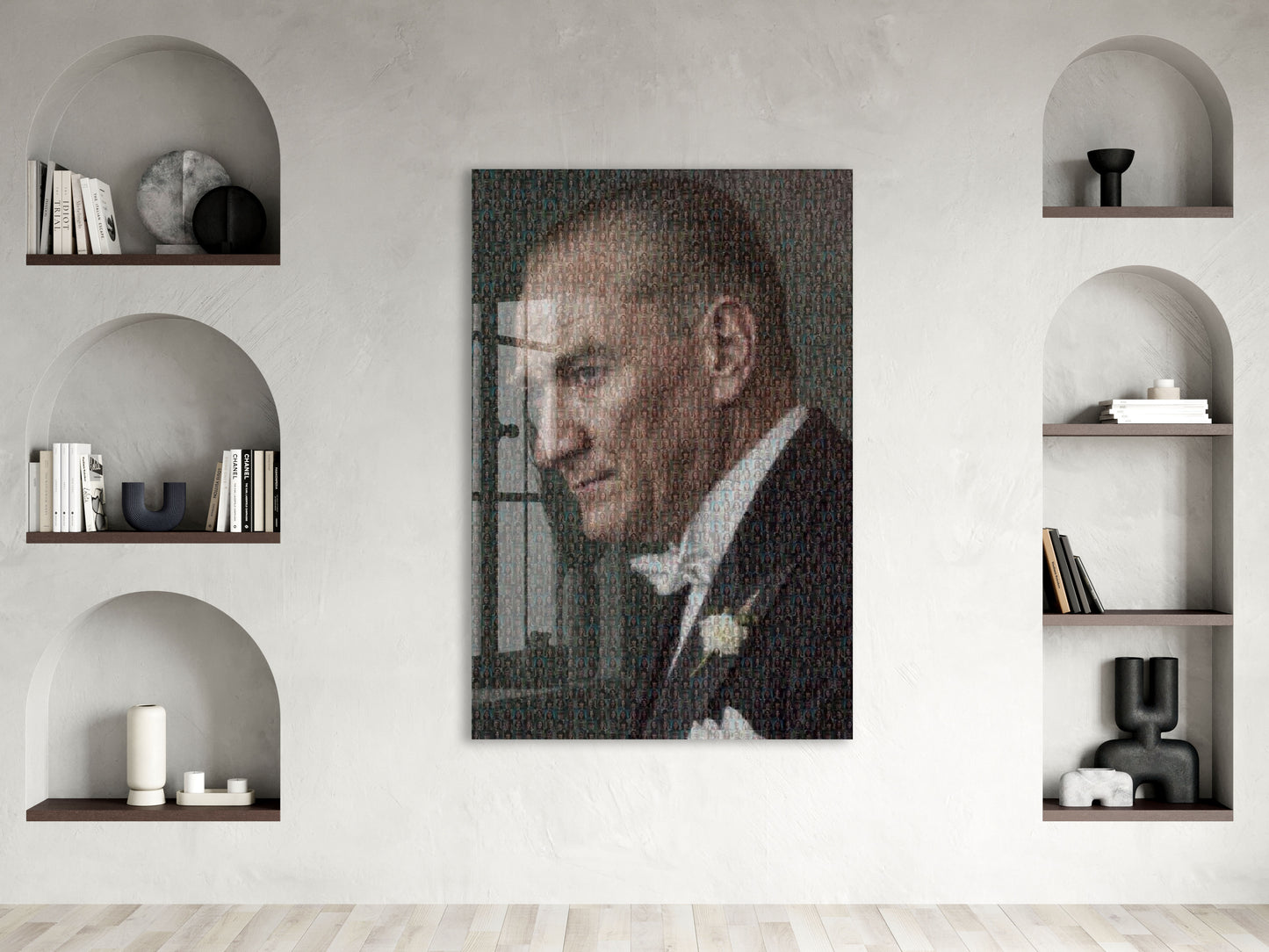 Mustafa Kemal Atatürk  | Modern Cam Tablo-PeonyAta108